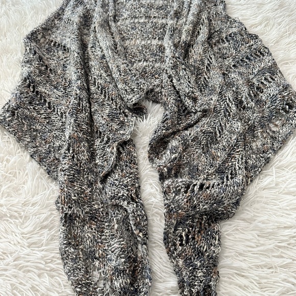 Chunky Knit Open Front Sweater Vest Cardigan – Neutral Gray Multi - Picture 11 of 15